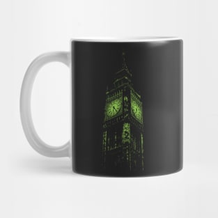 Minimalist Lime Green London Big Ben Mug